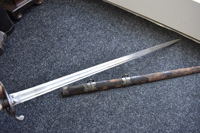 Lot 92 - OF INDIAN ARMY INTEREST - AN 18TH CENTURY BRITISH OFFICER'S SPADROON WITH LATER INDIAN HILT