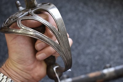 Lot 92 - OF INDIAN ARMY INTEREST - AN 18TH CENTURY BRITISH OFFICER'S SPADROON WITH LATER INDIAN HILT