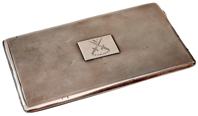 Lot 731 - A WORLD WAR II V COMMANDOS SILVER CIGARETTE CASE