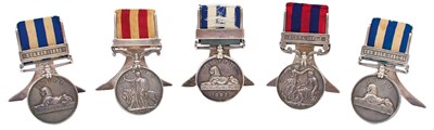Lot 594 - A GROUP OF FIVE SILVER MOUNTED MEDAL MENU STANDS