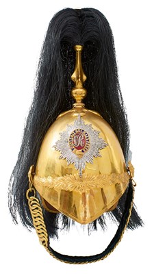 Lot 549 - A VICTORIAN 2ND DRAGOON GUARDS (QUEEN'S BAYS) 1871 PATTERN OFFICER'S ALBERT PATTERN HELMET