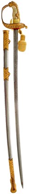 Lot 142 - A LATE 19TH OR EARLY 20TH CENTURY ARGENTINIAN ADMIRALS SWORD