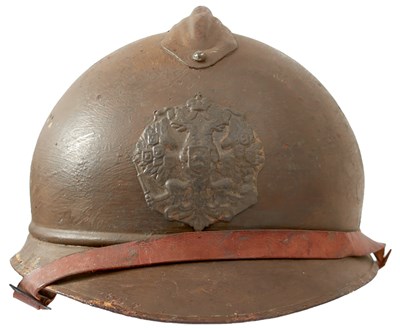 Lot 668 - AN IMPERIAL RUSSIAN M 1915 ADRIAN STEEL HELMET