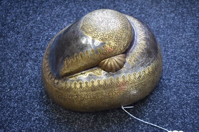 Lot 55 - A MID TO LATE 19TH CENTURY INDIAN SIKH TURBAN HELMET