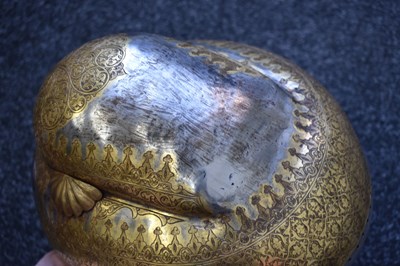Lot 55 - A MID TO LATE 19TH CENTURY INDIAN SIKH TURBAN HELMET