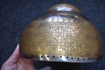 Lot 55 - A MID TO LATE 19TH CENTURY INDIAN SIKH TURBAN HELMET
