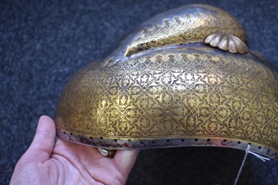 Lot 55 - A MID TO LATE 19TH CENTURY INDIAN SIKH TURBAN HELMET