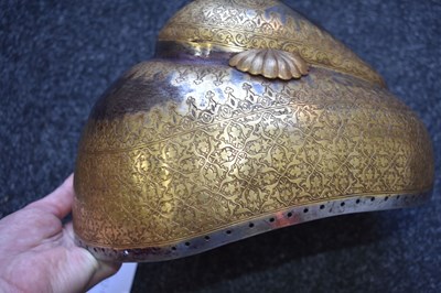 Lot 55 - A MID TO LATE 19TH CENTURY INDIAN SIKH TURBAN HELMET