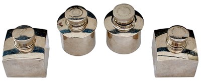 Lot 532 - GROUP OF FOUR GUN SIZED PEWTER OIL BOTTLES