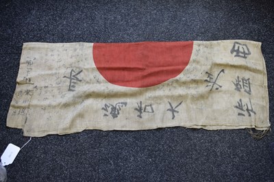 Lot 20 - A BRACE OF SECOND WAR PERIOD JAPANESE FLAGS