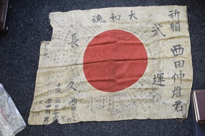 Lot 20 - A BRACE OF SECOND WAR PERIOD JAPANESE FLAGS