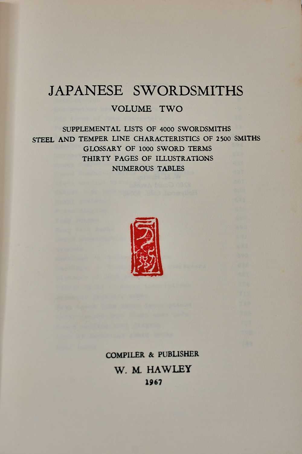 Lot 17 - JAPANESE SWORD SMITHS BY HAWLEY