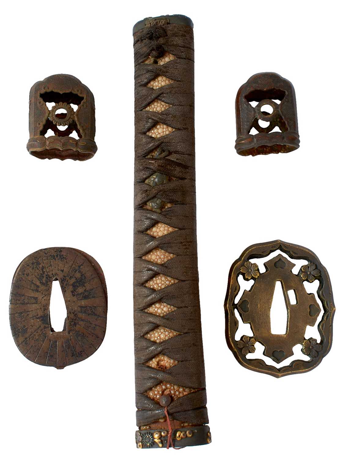 Lot 14 - A BOX OF JAPANESE SWORD FITTINGS