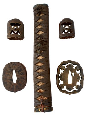 Lot 14 - A BOX OF JAPANESE SWORD FITTINGS