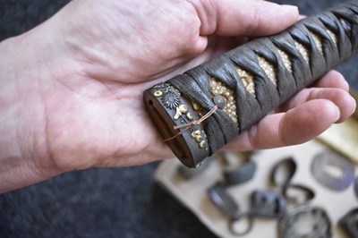 Lot 14 - A BOX OF JAPANESE SWORD FITTINGS