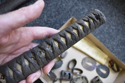 Lot 14 - A BOX OF JAPANESE SWORD FITTINGS