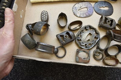 Lot 14 - A BOX OF JAPANESE SWORD FITTINGS