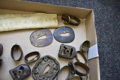 Lot 14 - A BOX OF JAPANESE SWORD FITTINGS