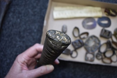 Lot 14 - A BOX OF JAPANESE SWORD FITTINGS