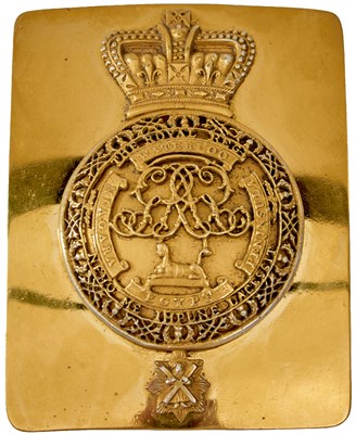 Lot 577 - 1ST REGIMENT OF FOOT (ROYAL SCOTS GUARDS) OFFICER'S SHOULDER BELT PLATE
