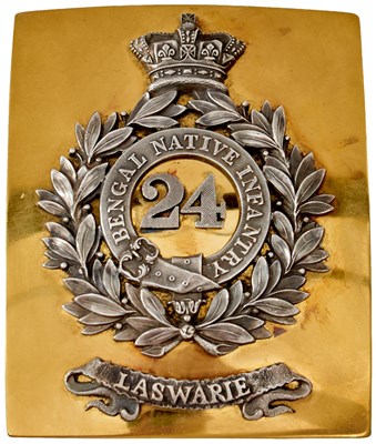 Lot 575 - OF INDIAN ARMY INTEREST: A 24TH (BENGAL NATIVE INFANTRY) REGIMENT OFFICER'S SHOULDER BELT PLATE