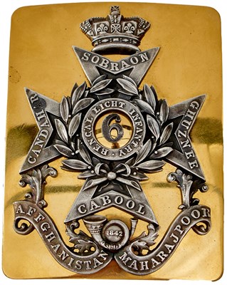 Lot 576 - OF INDIAN ARMY INTEREST: A 6TH (BENGAL LIGHT INFANTRY) OFFICER'S SHOULDER BELT PLATE