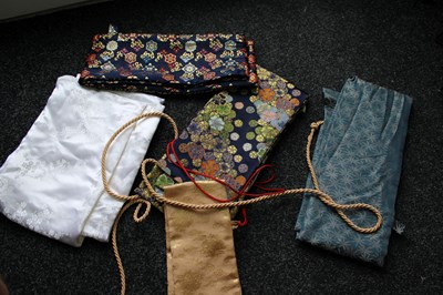 Lot 23 - FIVE VARIOUS JAPANESE SWORD BAGS
