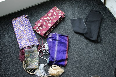 Lot 22 - FIVE VARIOUS JAPANESE SWORD BAGS