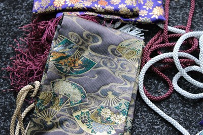 Lot 22 - FIVE VARIOUS JAPANESE SWORD BAGS