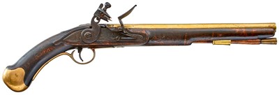 Lot 375 - A SCARCE .577 CALIBRE DUBLIN CASTLE FLINTLOCK LONG SEA SERVICE PISTOL