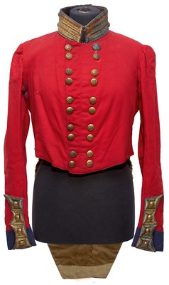 Lot 564 - A CRIMEAN WAR PERIOD 56TH (WEST ESSEX) REGIMENT OF FOOT OFFICER'S COATEE ENSEMBLE