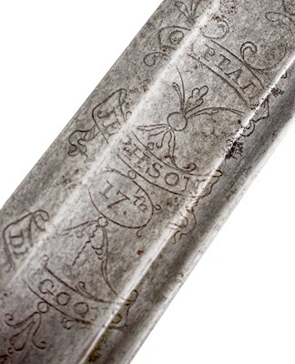 Lot 82 - A SCARCE REGIMENTALLY MARKED 1788 PATTERN LIGHT CAVALRY OFFICER'S SWORD TO CAPTAIN JEPHSON OF THE 17TH LIGHT DRAGOONS