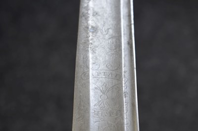 Lot 82 - A SCARCE REGIMENTALLY MARKED 1788 PATTERN LIGHT CAVALRY OFFICER'S SWORD TO CAPTAIN JEPHSON OF THE 17TH LIGHT DRAGOONS
