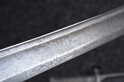 Lot 82 - A SCARCE REGIMENTALLY MARKED 1788 PATTERN LIGHT CAVALRY OFFICER'S SWORD TO CAPTAIN JEPHSON OF THE 17TH LIGHT DRAGOONS