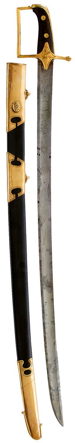 Lot 85 - A GEORGIAN LIGHT CAVALRY OFFICER'S "PRUSSIAN HILTED" SWORD