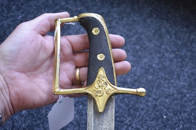 Lot 85 - A GEORGIAN LIGHT CAVALRY OFFICER'S "PRUSSIAN HILTED" SWORD