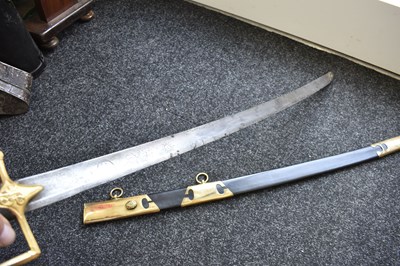 Lot 85 - A GEORGIAN LIGHT CAVALRY OFFICER'S "PRUSSIAN HILTED" SWORD