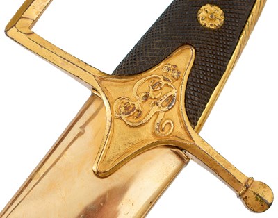 Lot 85 - A GEORGIAN LIGHT CAVALRY OFFICER'S "PRUSSIAN HILTED" SWORD