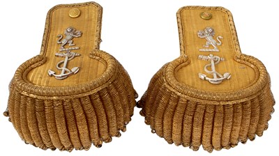 Lot 585 - A PAIR OF EAST INDIA COMPANY NAVAL OFFICER'S EPAULETTES
