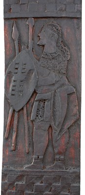 Lot 739 - A SCARCE PAIR OF CARVED WOODEN ZULU BLANKET HOLDERS