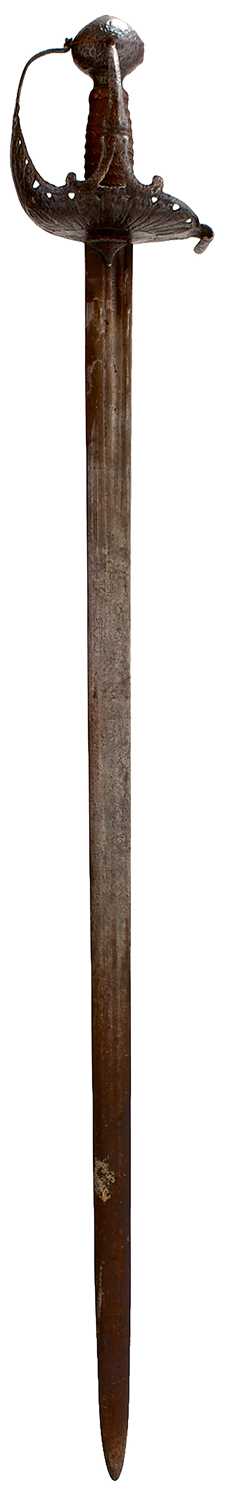 Lot AN ENGLISH CIVIL WAR PERIOD MORTUARY HILTED BACK SWORD