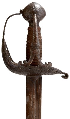 Lot AN ENGLISH CIVIL WAR PERIOD MORTUARY HILTED BACK SWORD