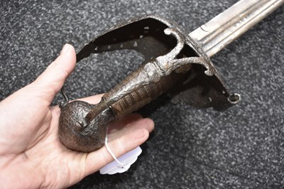 Lot AN ENGLISH CIVIL WAR PERIOD MORTUARY HILTED BACK SWORD
