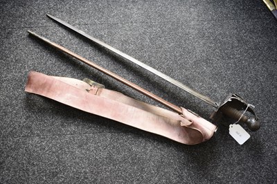 Lot AN ENGLISH CIVIL WAR PERIOD MORTUARY HILTED BACK SWORD