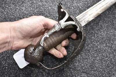 Lot AN ENGLISH CIVIL WAR PERIOD MORTUARY HILTED BACK SWORD