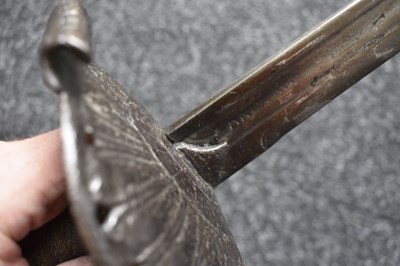 Lot AN ENGLISH CIVIL WAR PERIOD MORTUARY HILTED BACK SWORD