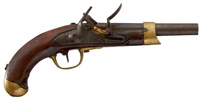 Lot A .700 CALIBRE WORN FRENCH MODEL ANXIII FLINTLOCK SERVICE PISTOL
