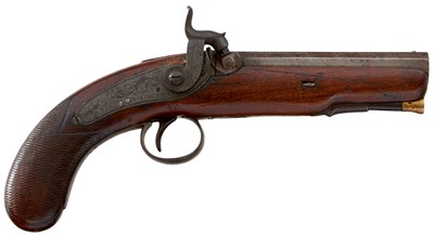 Lot A 22-BORE IRISH PERCUSSION TRAVELLING PISTOL