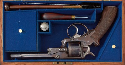 Lot A CASED .44 CALIBRE RIMFIRE SIX-SHOT WEBLEY PATENT REVOLVER