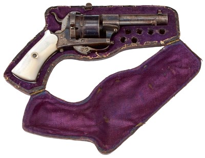 Lot A PIPE CASED 5MM SIX-SHOT PINFIRE REVOLVER